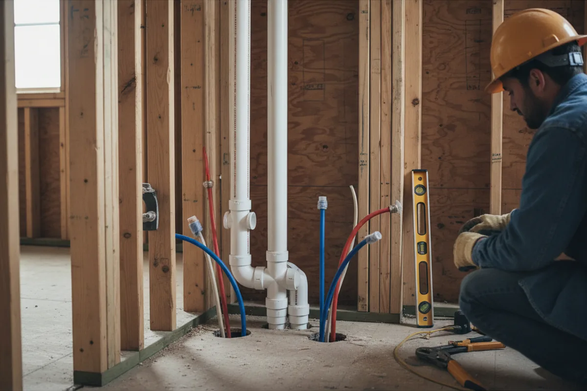 Drain and supply rough-in during Drain Cleaning in Vacaville